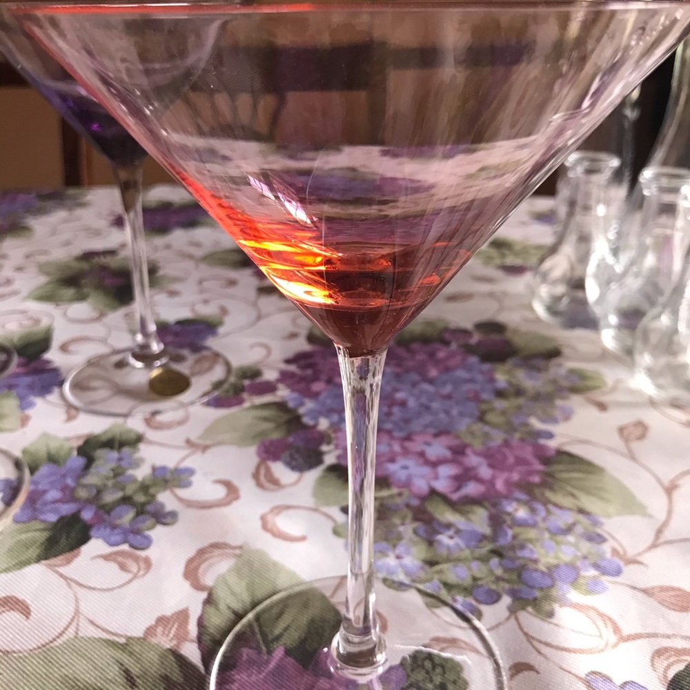 SOLD—-SIX HAND BLOWN MARTINI GLASSES - Picture 5 of 8